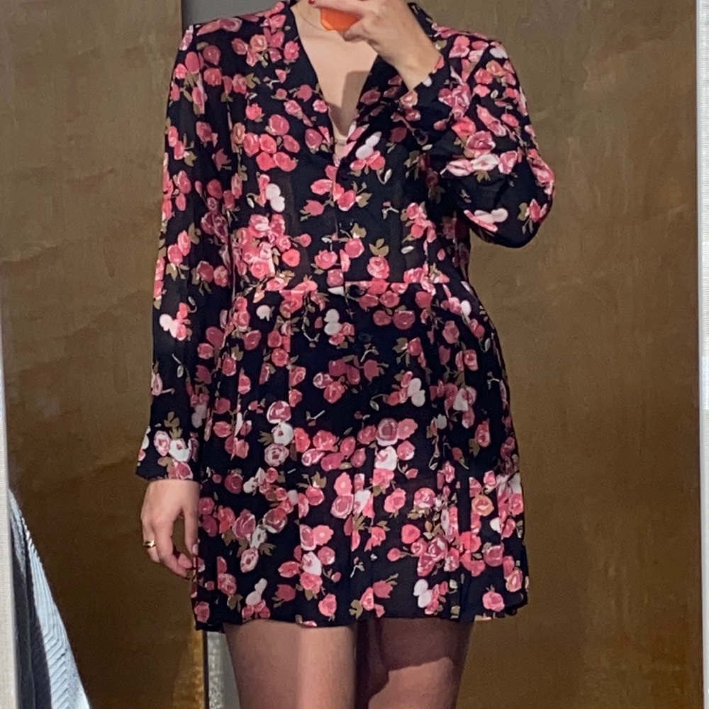 Reformation floral dress with built in shorts